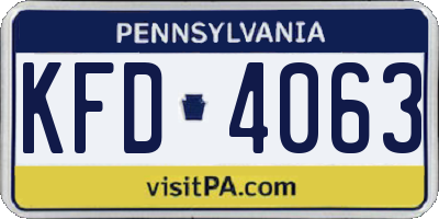 PA license plate KFD4063