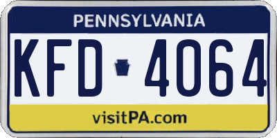 PA license plate KFD4064