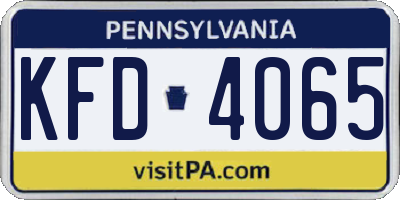 PA license plate KFD4065