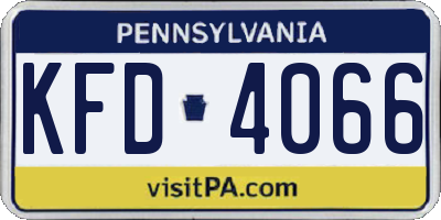 PA license plate KFD4066