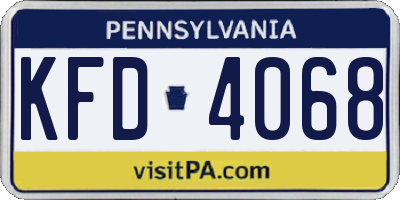 PA license plate KFD4068