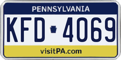 PA license plate KFD4069