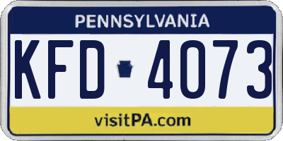 PA license plate KFD4073
