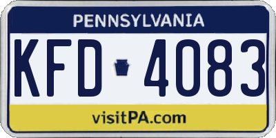 PA license plate KFD4083