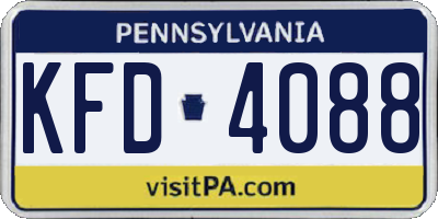 PA license plate KFD4088