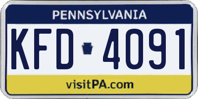 PA license plate KFD4091