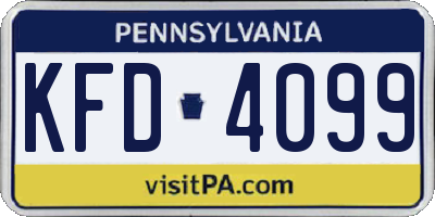 PA license plate KFD4099