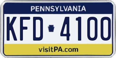 PA license plate KFD4100