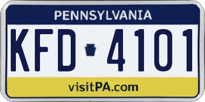 PA license plate KFD4101