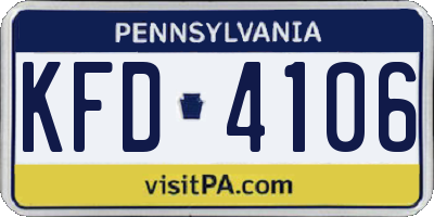 PA license plate KFD4106