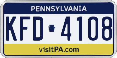 PA license plate KFD4108