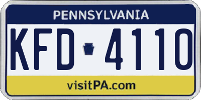 PA license plate KFD4110