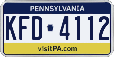 PA license plate KFD4112