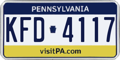 PA license plate KFD4117