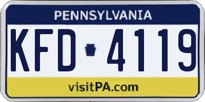 PA license plate KFD4119