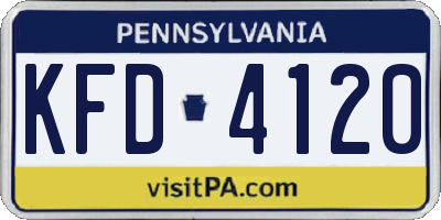 PA license plate KFD4120