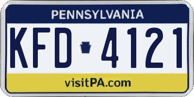 PA license plate KFD4121