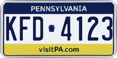 PA license plate KFD4123