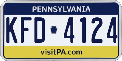PA license plate KFD4124