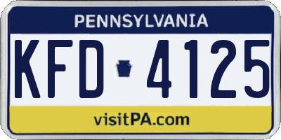 PA license plate KFD4125