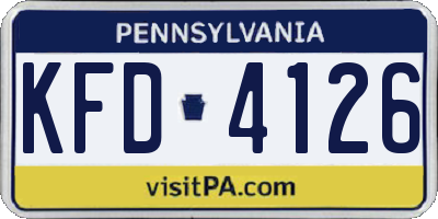 PA license plate KFD4126