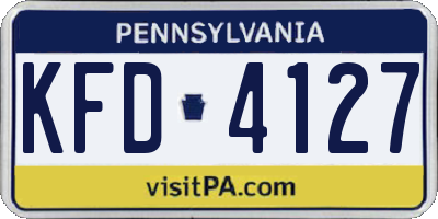 PA license plate KFD4127