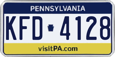 PA license plate KFD4128