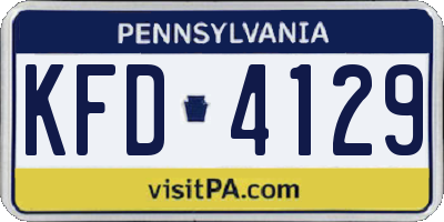 PA license plate KFD4129