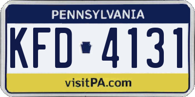 PA license plate KFD4131