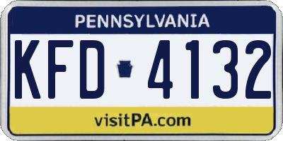 PA license plate KFD4132