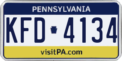 PA license plate KFD4134