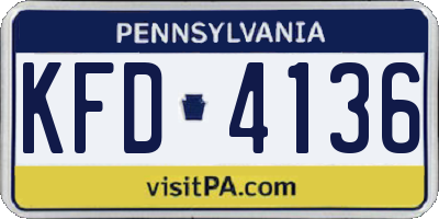 PA license plate KFD4136