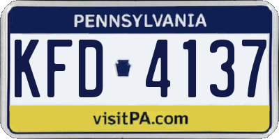 PA license plate KFD4137