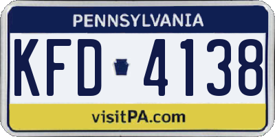 PA license plate KFD4138