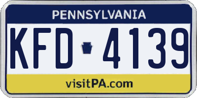 PA license plate KFD4139