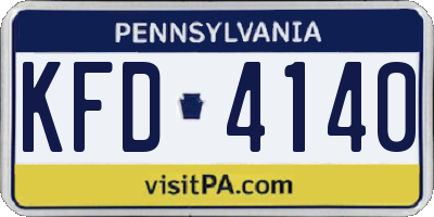 PA license plate KFD4140