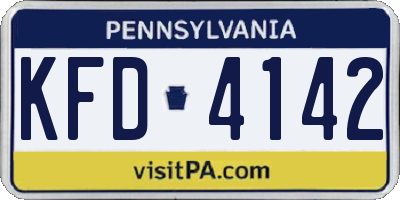 PA license plate KFD4142