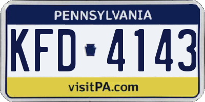 PA license plate KFD4143