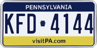 PA license plate KFD4144