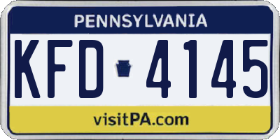 PA license plate KFD4145