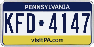 PA license plate KFD4147