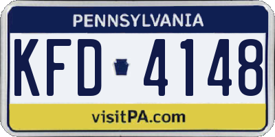 PA license plate KFD4148