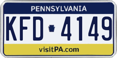 PA license plate KFD4149