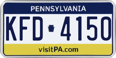 PA license plate KFD4150