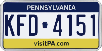 PA license plate KFD4151