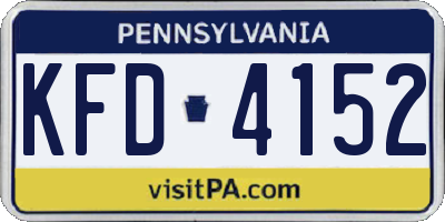 PA license plate KFD4152