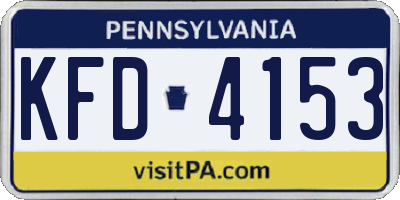 PA license plate KFD4153