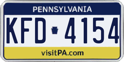 PA license plate KFD4154