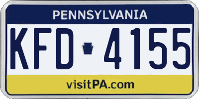 PA license plate KFD4155