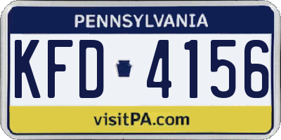 PA license plate KFD4156